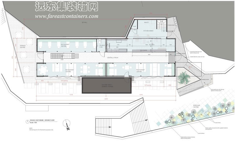wahaca墨西哥風(fēng)格集裝箱餐廳平面設計圖,集裝箱建筑,集裝箱房屋,集裝箱住宅