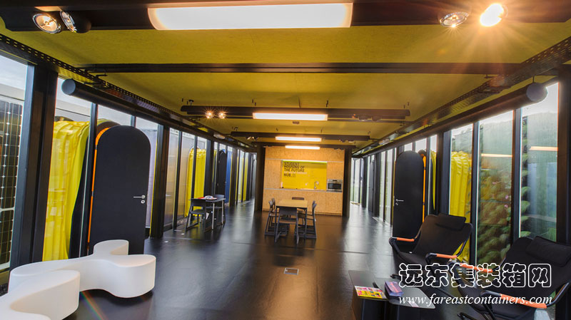 HUB 01 集裝箱學(xué)生宿舍Terminal的內部,集裝箱房屋,集裝箱建筑,集裝箱住宅