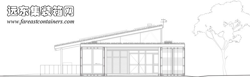 集裝箱建筑： Venny 集裝箱兒童中心立面圖(門(mén)打開(kāi)時(shí))