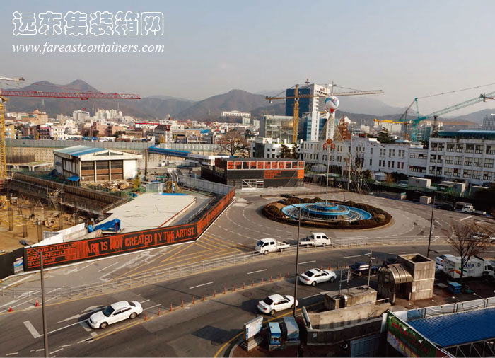 集裝箱建筑： Gwanju 集裝箱藝術(shù)館所處的周?chē)h(huán)境