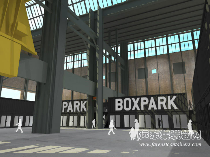 集裝箱大賣(mài)場(chǎng)Boxpark NDSM的內部效果圖
