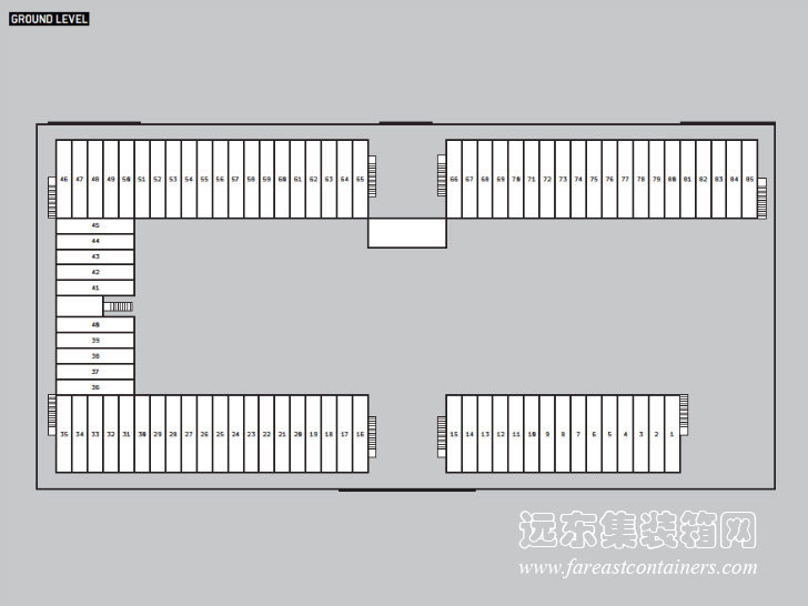 集裝箱大賣(mài)場(chǎng)Boxpark NDSM的底層平面圖